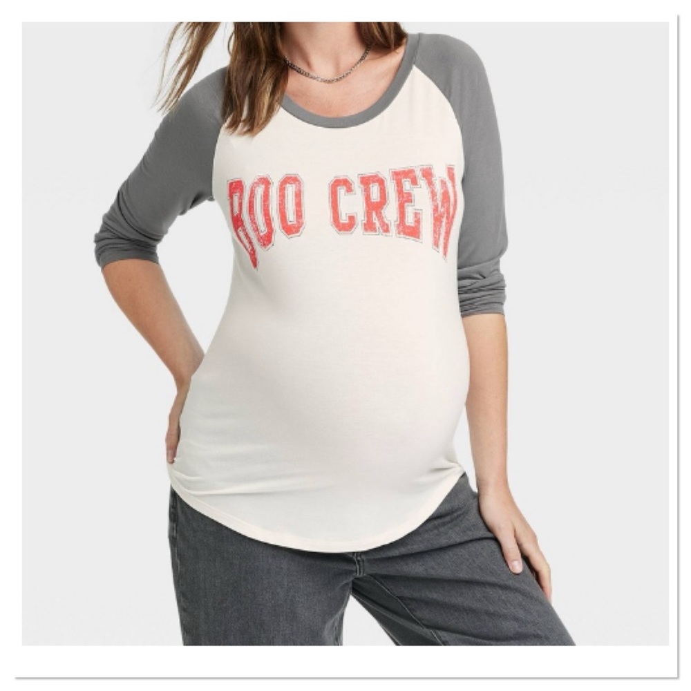 Long Sleeve Boo Crew Maternity T-Shirt Isabel Maternity by Ingrid & Isabel